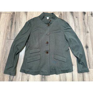 Sundance Spring Street Blazer Olive Green Button Front Jacket Womens Size L